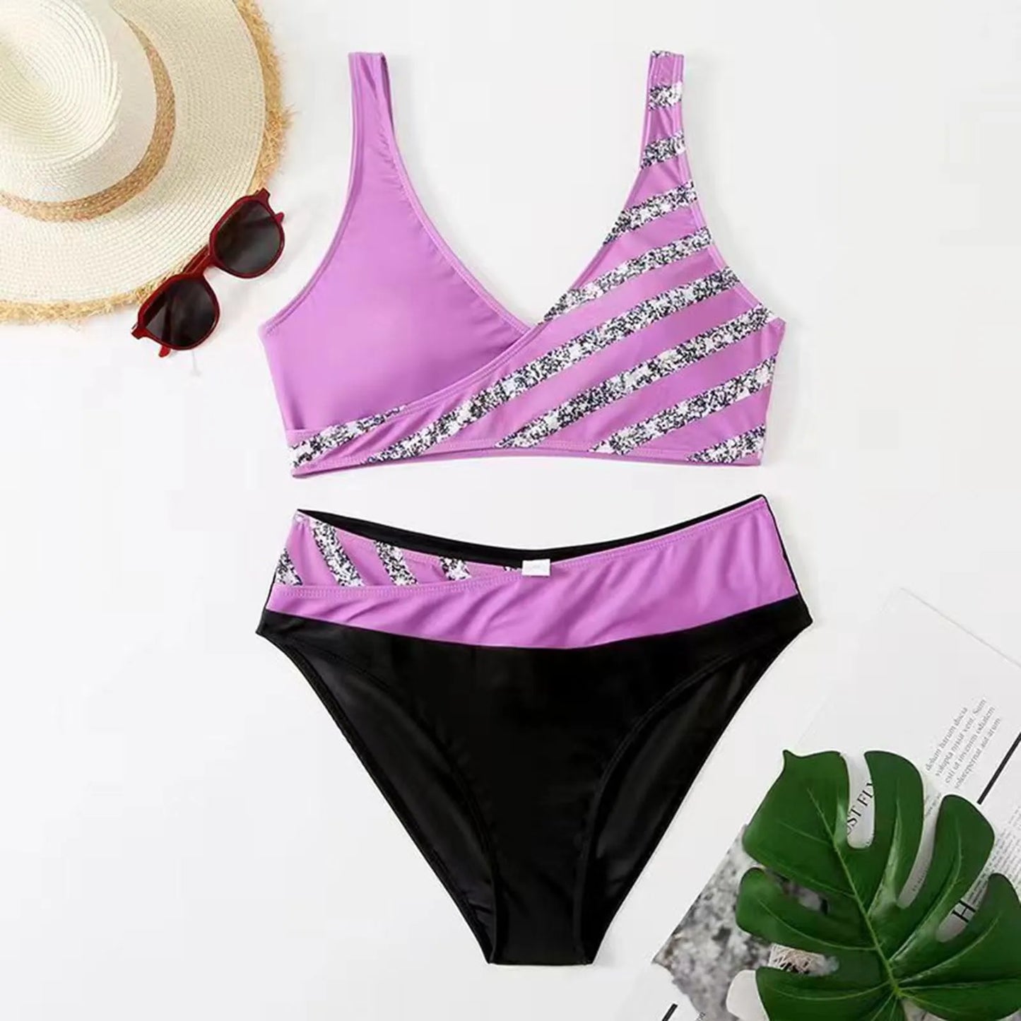 Costume da bagno stampato diviso in Bikini costume da bagno Sexy con diamanti alla moda da donna nuovo costume da bagno Bikini Sexy femminile Set Push Up nuoto