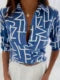 Camicetta donna elegante 2024 primavera e autunno temperamento .Top manica lunga stampa a righe camicia tascabile Slim Fit da ufficio