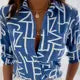 Camicetta donna elegante 2024 primavera e autunno temperamento .Top manica lunga stampa a righe camicia tascabile Slim Fit da ufficio